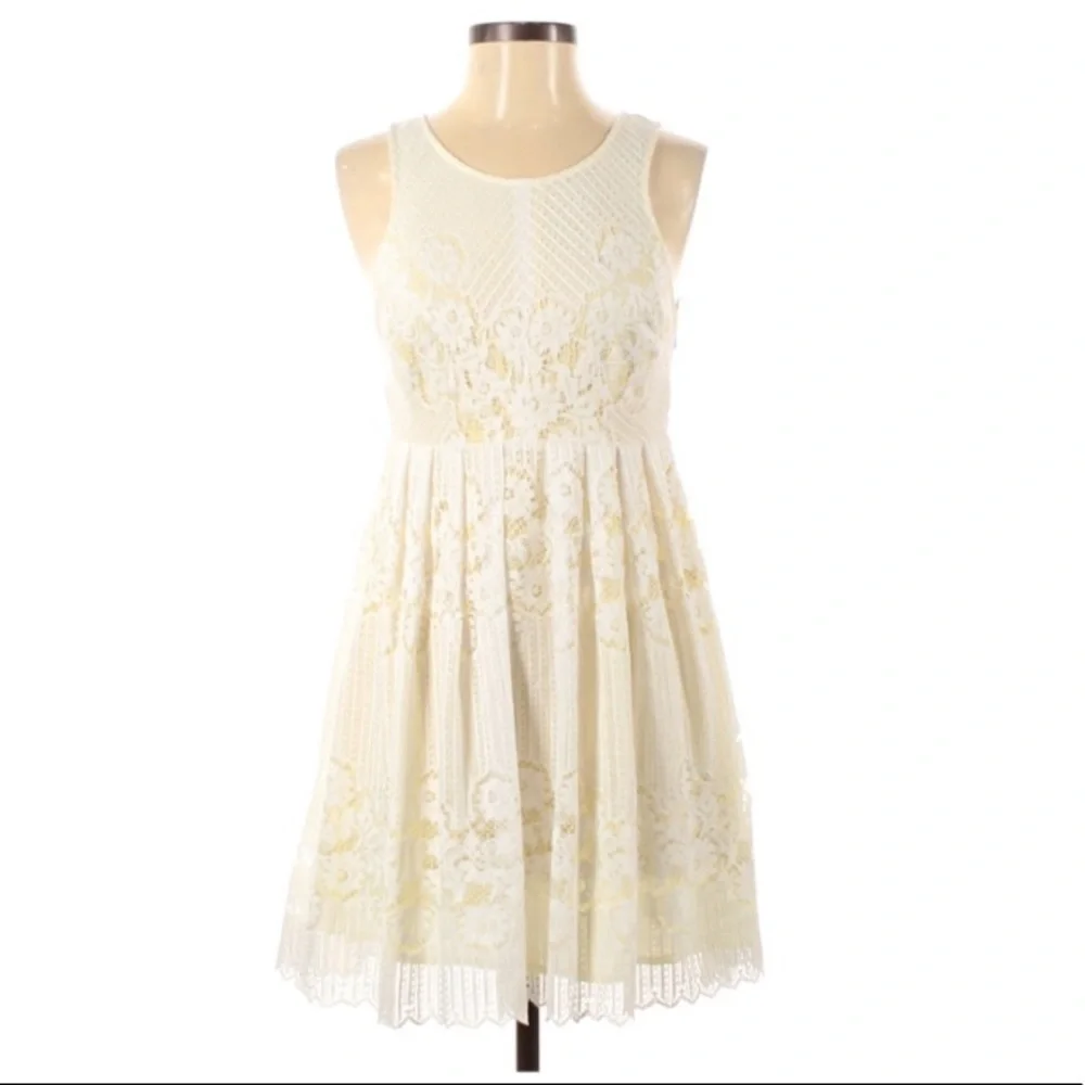 Free People Embroidered Lace Sleeveless Dress Y2K